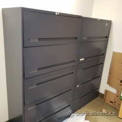 Global Contract 5 Drawer Lateral File Cabinet w/ 2 Flip Drawers